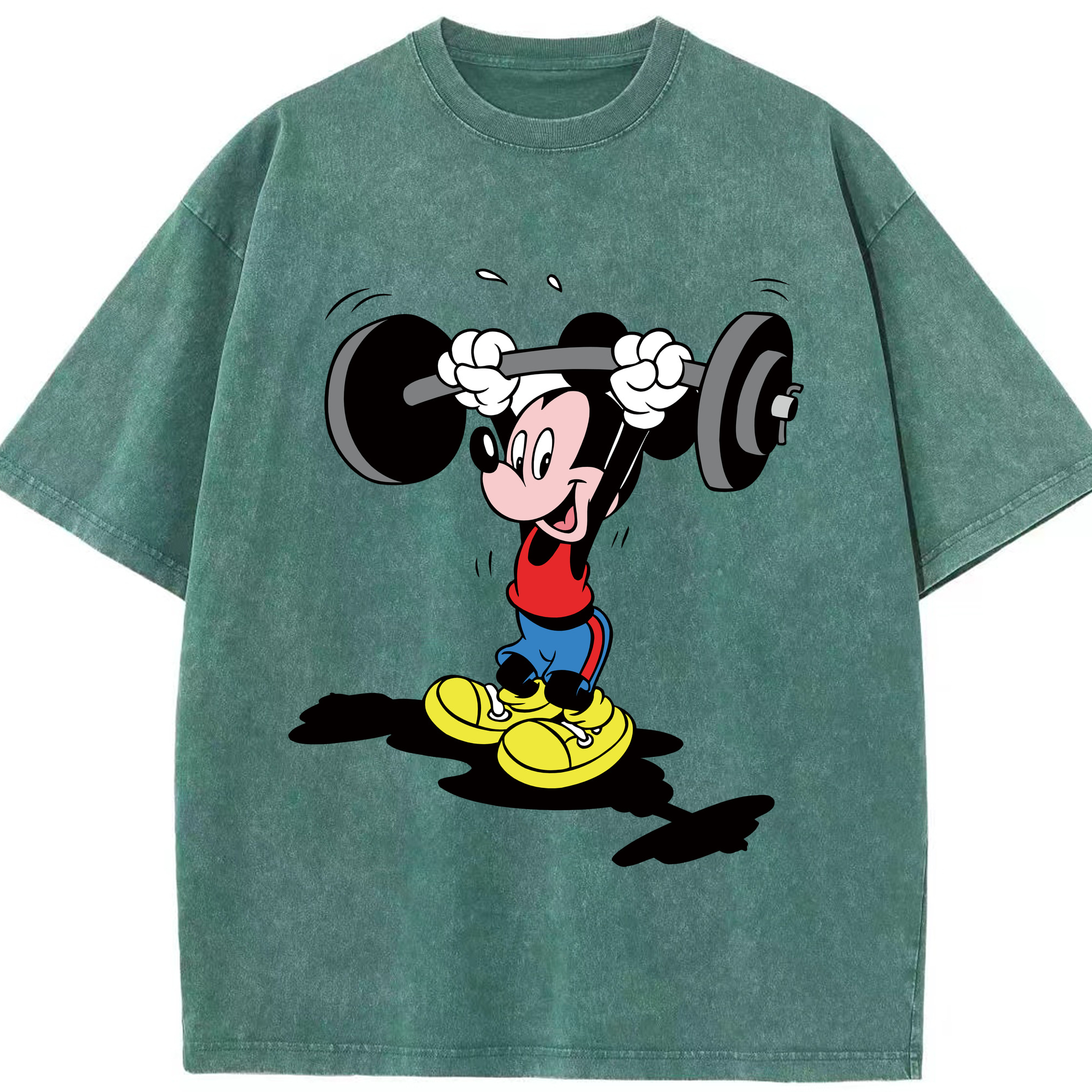 （画像用） ミッキーマウス Mickey Mouse 綿100% ヴィンテージ風 半袖Tシャツ（フロントプリント）